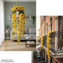 Ver imagem 3 de Pendente Hibisco Flor Trepadeira Artificial 110cm Decoração Amarelo