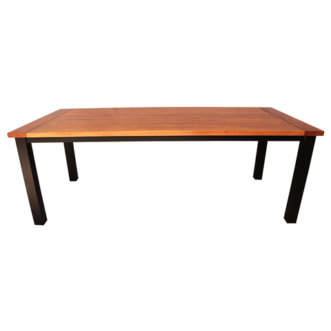 Mesa de Jantar Turmalina 2,00x1,00m Retangular Tampo Madeira Pés Alumínio Marrom