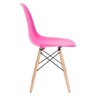Kit 5 Cadeiras Charles Eames Eiffel Dsw - Base de Madeira Clara - Rosa Pink - 3