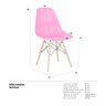 Kit 5 Cadeiras Charles Eames Eiffel Dsw - Base de Madeira Clara - Rosa Pink - 7