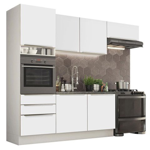 Cozinha Completa Lux Com Armário E Balcão 6 Portas 3 Gavetas