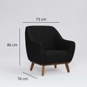 Ver imagem 2 de Poltrona Tecido Linho Base Madeira Paloma