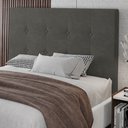 Ver imagem 1 de Cabeceira Cama Box Casal Queen Size Luana 160cm Veludo Cinza - Abmaza