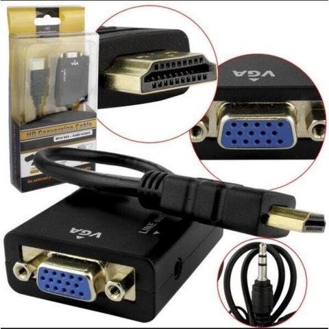 Cabo Adaptador Hdmi para Vga para Pc Tv Notebook Monitor
