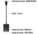 Ver imagem 3 de Cabo Adaptador Hdmi para Vga para Pc Tv Notebook Monitor