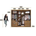 Ver imagem 2 de Guarda Roupa Solteiro com Espelho 100% MDF 6 Portas 8 Gavetas 243cm Rizon Cumaru - Novo Horizonte