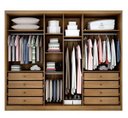 Ver imagem 3 de Guarda Roupa Solteiro com Espelho 100% MDF 6 Portas 8 Gavetas 243cm Rizon Cumaru - Novo Horizonte