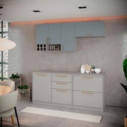 Cozinha Completa Itatiaia Essence 200cm Madeira Fendi/gris - 2