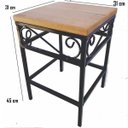 Ver imagem 1 de banco quadrado rococo horizontal preto banqueta puff seat garden ferro e madeira de demolição