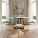 Ver imagem 1 de Cadeiras de Jantar Moderna Design Lançamento 2 Unidade:azul/champagne