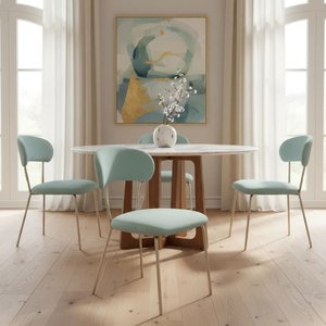 Cadeiras de Jantar Moderna Design Lançamento 2 Unidade:azul/champagne