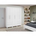 Ver imagem 5 de Guarda-roupas 6 Portas 4 Gavetas com Pés sem Espelho Zeus - Lopas Branco