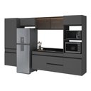 Ver imagem 2 de Armário de Cozinha Modulada Completa com Pia Suspensa 313cm Milano Multimóveis MCR2404 Grafite/