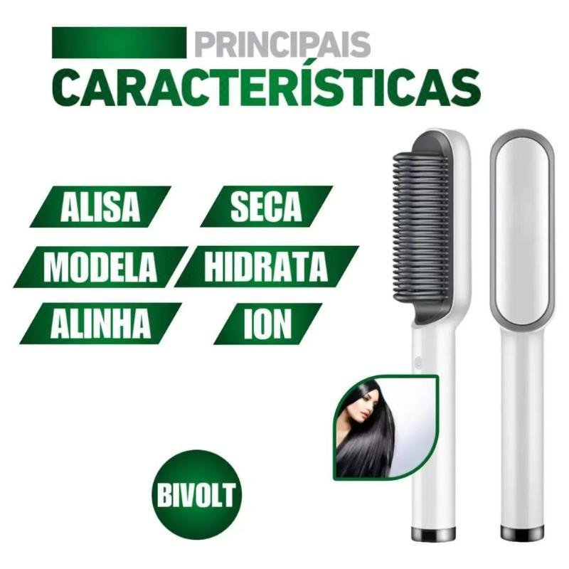 Escova Pente Secadora Profissional 3 em 1 Seca Modela Cabelo - 7