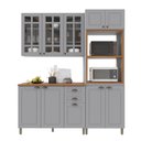 Ver imagem 2 de Armário de Cozinha Modulada Compacta Fidelitá Nara 100% MDF 3 Peças 190cm 10 Portas 2 Gavetas com