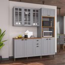 Ver imagem 1 de Armário de Cozinha Modulada Compacta Fidelitá Nara 100% MDF 3 Peças 190cm 10 Portas 2 Gavetas com