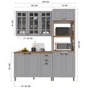 Ver imagem 4 de Armário de Cozinha Modulada Compacta Fidelitá Nara 100% MDF 3 Peças 190cm 10 Portas 2 Gavetas com