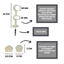 Ver imagem 2 de Kit Varão para Cortinas 2,50mtsduplo 19/28mm Palha