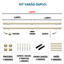 Ver imagem 3 de Kit Varão para Cortinas 2,50mtsduplo 19/28mm Palha