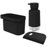 Kit Organizadores De Pia Cozinha Dispenser De Detergente Rodinho E Organizador Preto OU - 1
