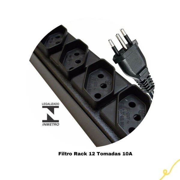 Filtro De Linha Régua 12 Tomadas Bivolt Para Rack 19 - 4