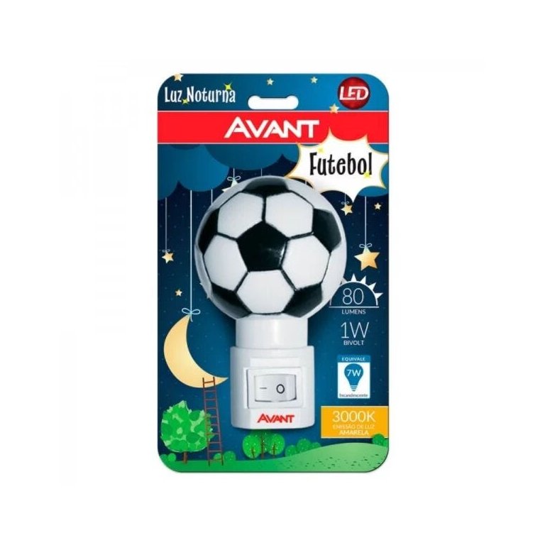 Luz Noturna Led 1w 3000K Bivolt Branco Quente Avant Bola