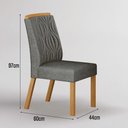 Ver imagem 3 de Cadeira para Mesa de Jantar Ilheus Kit 2 Peças Cinamomo Linho Cinza - Leifer