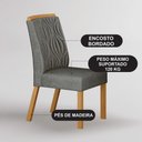 Ver imagem 2 de Cadeira para Mesa de Jantar Ilheus Kit 2 Peças Cinamomo Linho Cinza - Leifer