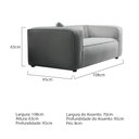 Ver imagem 4 de Kit Sofá 3 Lugares 180cm e Poltrona Decorativa Escritório Orgânico Cecília Bouclé Cinza