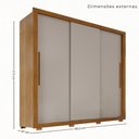 Ver imagem 4 de Guarda-Roupa Casal 3 Portas de Correr 185cm Multimóveis Cinamomo/Off White