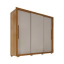 Ver imagem 2 de Guarda-Roupa Casal 3 Portas de Correr 185cm Multimóveis Cinamomo/Off White