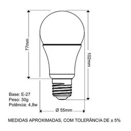 Kit 10 Lâmpada Led 7w Bulbo Soquete E27 Casa E Comércio - 3