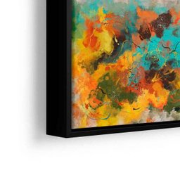 Quadro Decorativo Abstrato Corado 100x76 Cm | Com Moldura Preta - 3