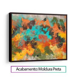 Quadro Decorativo Abstrato Corado 100x76 Cm | Com Moldura Preta - 2