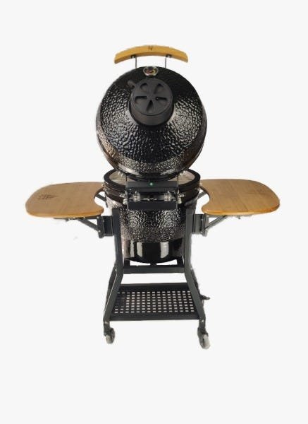 Churrasqueira Kamado Big Bob Egg Cerâmica Carvão Grill 18 Preta + Suporte para Churrasqueira com Roda - 4