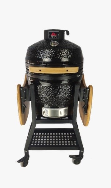 Churrasqueira Kamado Big Bob Egg Cerâmica Carvão Grill 18 Preta + Suporte para Churrasqueira com Roda - 2