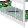 Beliche Infantil Karamin Herói com Escada em Metal 100% MDF Branco / Verde - 3