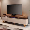 Ver imagem 2 de Rack Bancada de Tv 70 Pol 200cm Amago H01 Castanho/off - Mpozenato