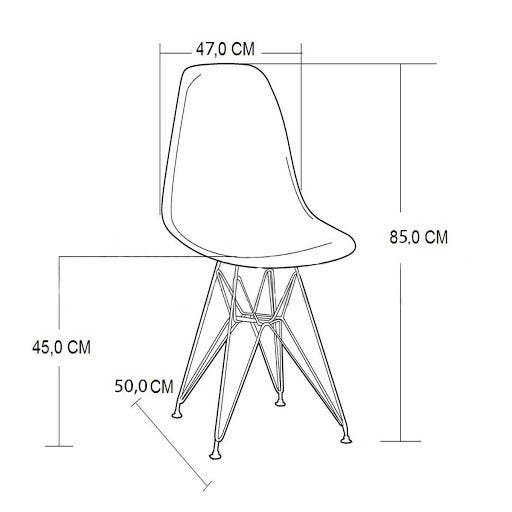 Mesa Jantar Eames de Ferro Preto Tampo Redondo 90cm Vidro 4 Cadeiras Pretas - 4