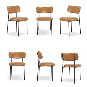 Kit 6 Cadeiras Stela Fixacourino Whisky Sala de Jantar - Vallisa Decor