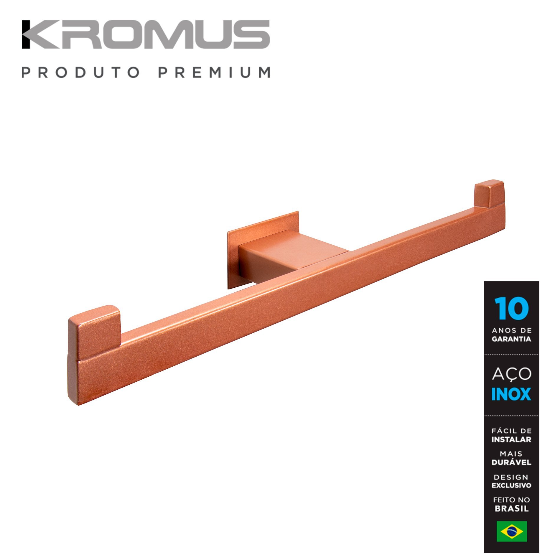 Papeleira Dupla Inox Rose Gold - Kromus RT0313R - 2