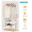 Ver imagem 2 de Arara Guarda Roupas Cabideiro com Prateleira Organizador Roupeiro Sapateira Duplo Multiuso Branco