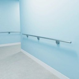 Corrimão de parede em aço inox com 2,30 metros de comprimento com ponteira reta - 2