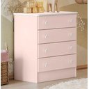 Ver imagem 1 de Cômoda Infantil Doce Sonho - 4 Gavetas Rosa Acetinado