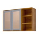 Ver imagem 1 de Armário Aéreo P/ Cozinha Brilhante C/ 2 Portas 120cm Cinamomo/platina - Mgm