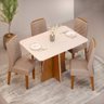Mesa De Jantar 1,20 Feijó/off White Com 4 Cadeiras - 4