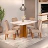 Mesa De Jantar 1,20 Feijó/off White Com 4 Cadeiras - 1