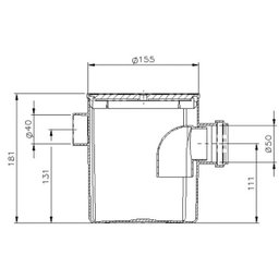 Caixa Sifonada Branca com Grelha Quadrada 150 mm x 150 mm x 50 mm Herc - 3