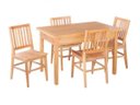 Ver imagem 1 de Conjunto Mesa de Jantar 1,2 m 4 Cadeiras Madri Madeira Maciça Mhm