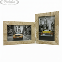 Ver imagem 2 de Porta Retrato Duplo 10x15 Moldura Marmorizada Dourado Luxo